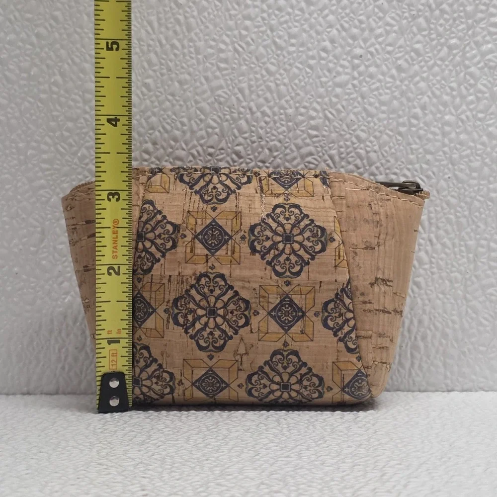 Modaserver Cork Change Purse Coin Purse - Tan, Navy Blue, Yellow